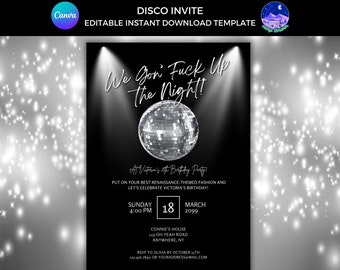 Renaissance Birthday Invitation, Hip Hop Birthday, Renaissance Birthday Invite, Concert Invitation, Disco Invitation, Disco Horse Invite