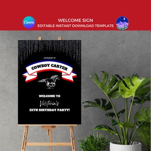 カウボーイ カーター ウェルカム サイン、ヒップホップ バースデー、カウボーイ カーター デコレーション、コンサート ウェルカム サイン、ウエスタン ウェルカム サイン、第 2 幕 ウェルカム サイン