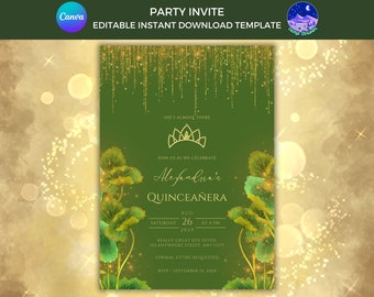 Frog Princess Invitation, Fairytale Wedding Invitation, Princess Wedding Template, Princess Quinceanera Invite, Princess Sweet Sixteen