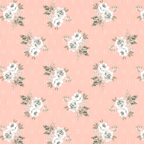 Colette, Petal Small Rose Bouquet yardage by Windham Fabrics. Gift for Quilters and sewing enthusiasts. Patchwork quilts.