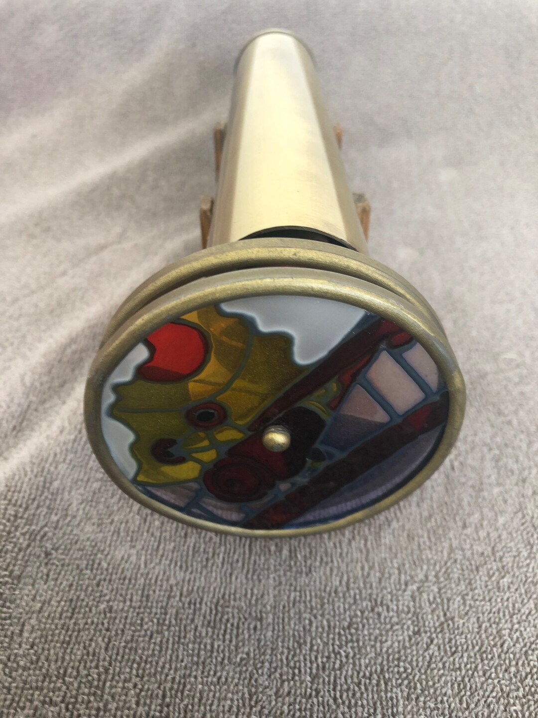 Kaleidoscope Vintage Brass Stained Glass Etsy