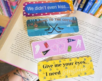 Hockey Romance Bookmarks | HR | Skip | Hollanov | Gifts for Readers | We Didn't Even Kiss | I'm Coming to the Cottage | Sports Romance