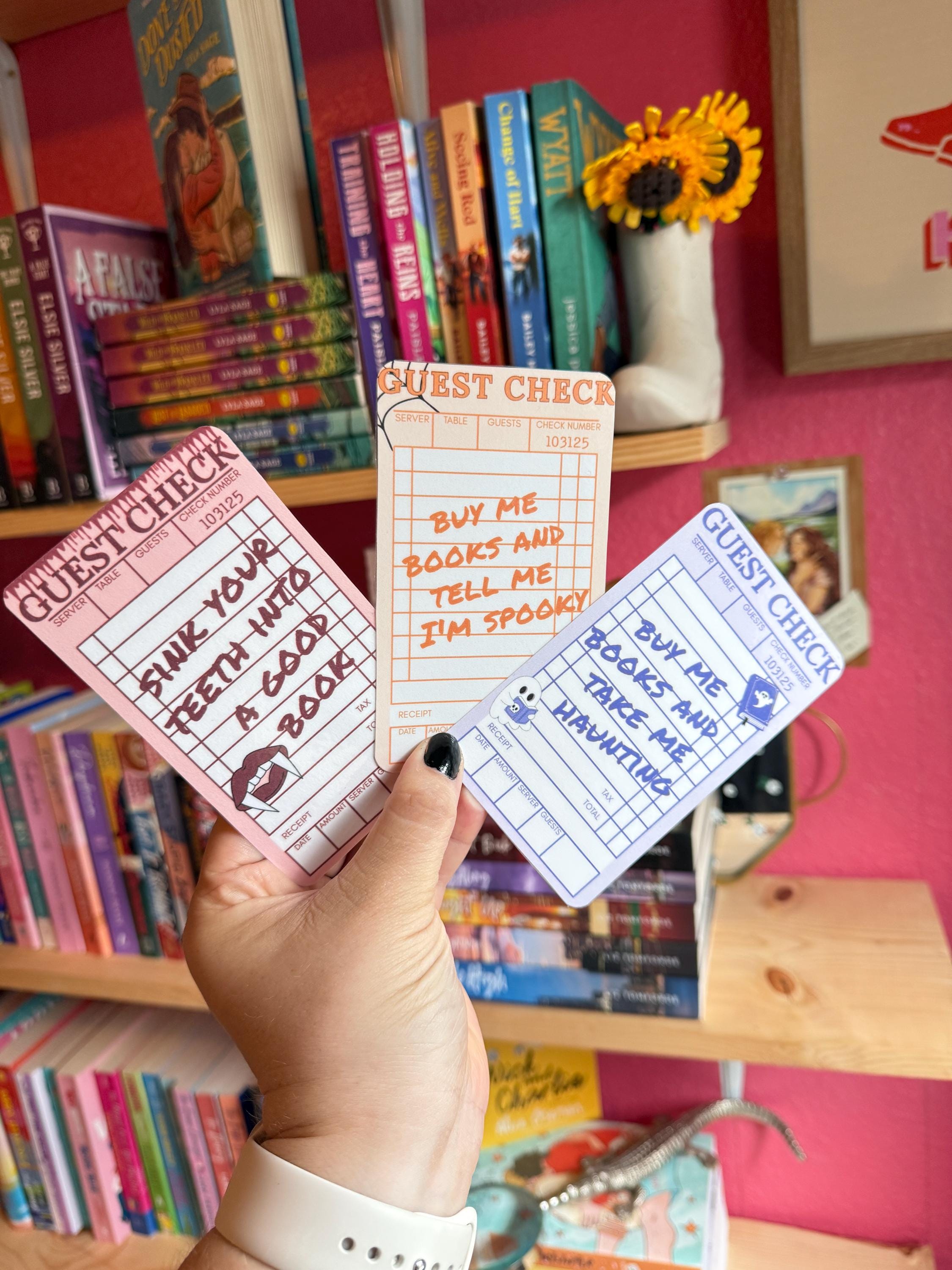 Spooky Check In Spooky Guest Check Bookmarks: Laminated Cardstock With Tassel Option - Etsy