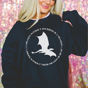Sudadera Un dragón sin su jinete es una tragedia (licencia oficial) / Cuarta Ala / Llama de hierro / Tormenta de ónice /