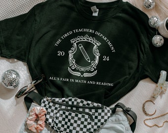 PICKID Funny Teacher T-Shirt For Women - Checkered 'Teach' Graphic Casual Short Sleeve Top - View #5