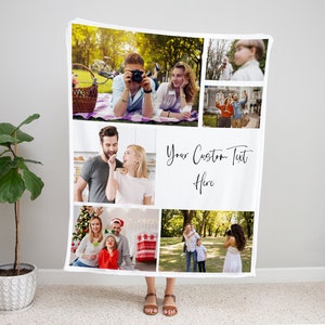 Custom Photo Blanket, Personalized Photo Blanket, Gift for Her, Valentine's Day Gift, Graduation, Wedding, Halloween Gift, Christmas Gift