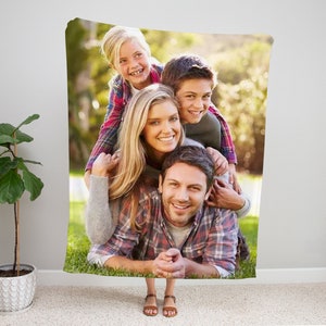 Personalized Photo Blanket: Custom Minky Fleece Sherpa Gift