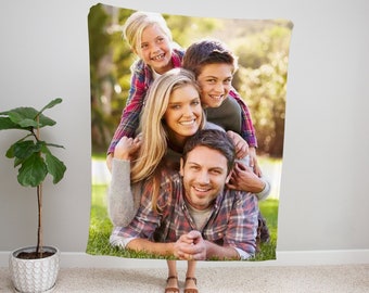 Personalized Photo Blanket Custom Picture Minky Fleece Sherpa Throw Family Memorial Keepsake Custom Couple Photo Collage Gift For Grandma