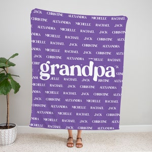 Personalized Grandma Blanket, Custom Name Blanket with Any Text or Names in Background, Soft Throw Gift for Grandma, Nana, Mimi ,mother day bild 15