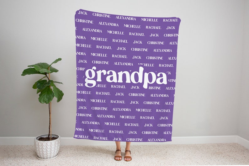 Personalized Grandma Blanket, Custom Name Blanket with Any Text or Names in Background, Soft Throw Gift for Grandma, Nana, Mimi ,mother day bild 15