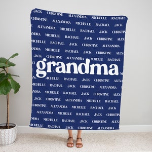 Personalized Grandma Blanket, Custom Name Blanket with Any Text or Names in Background, Soft Throw Gift for Grandma, Nana, Mimi ,mother day bild 14