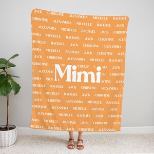 Personalized Grandma Blanket, Custom Name Blanket with Any Text or Names in Background, Soft Throw Gift for Grandma, Nana, Mimi ,mother day bild 6
