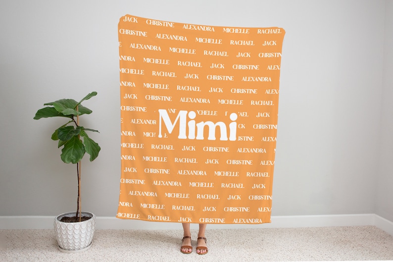 Personalized Grandma Blanket, Custom Name Blanket with Any Text or Names in Background, Soft Throw Gift for Grandma, Nana, Mimi ,mother day bild 6
