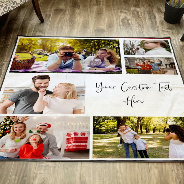 Custom Photo Picnic Blanket with Carrying Strap, Foldable Outdoor Throw, Portable Beach Mat, Water Resistant Back, Picnic Cover, Outdoor Mat