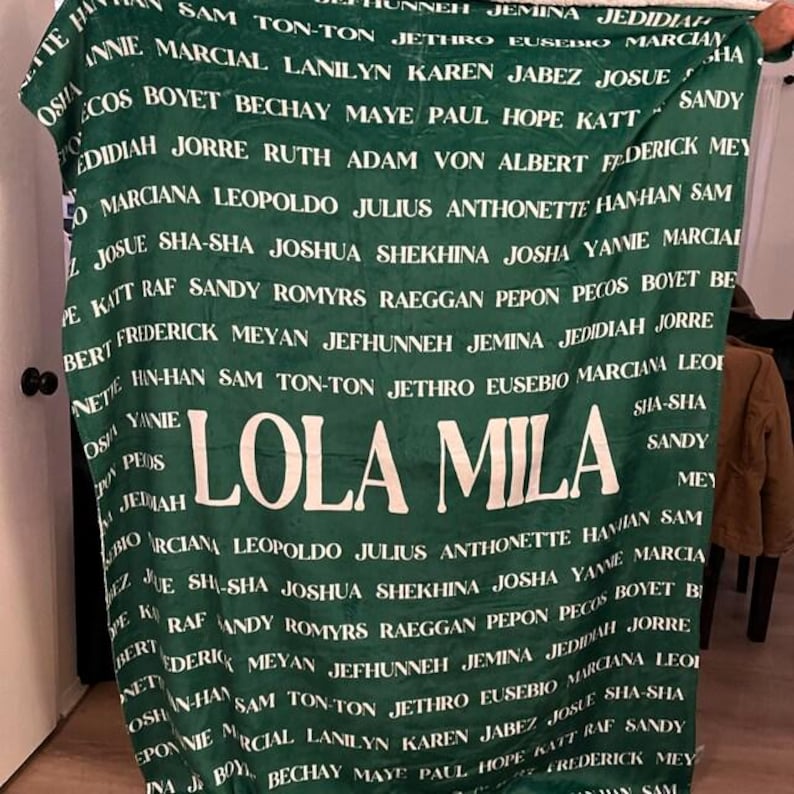 Personalized Grandma Blanket, Custom Name Blanket with Any Text or Names in Background, Soft Throw Gift for Grandma, Nana, Mimi ,mother day bild 3