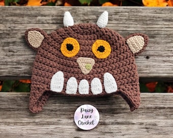 Gorro de crochet de Gruffalo: tallas para bebés, niños y adultos Libro Disfraz