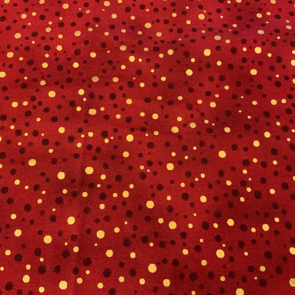 Red Gold Fabric Etsy