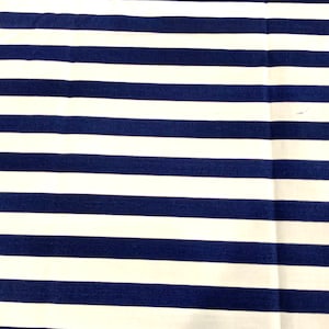 Fabric, cotton fabric, navy stripe fabric, navy and white stripe fabric, 1/2 inch stripe fabric, quilting fabric, crafting fabric