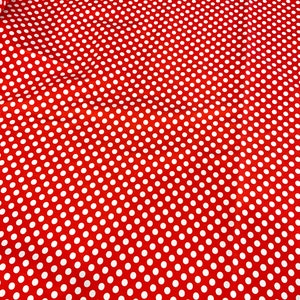 Red polka dot cotton fabric, red fabric, polka dot fabric, cotton fabric, quilt fabric, 1/4 inch polka dot