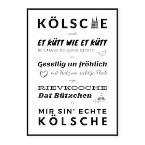 Cologne saying - immediately download - up to Din A1 - high resolution - jpg, pdf
