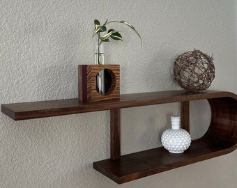 Half Curved Floating Shelf (Mid Century Modern Style)