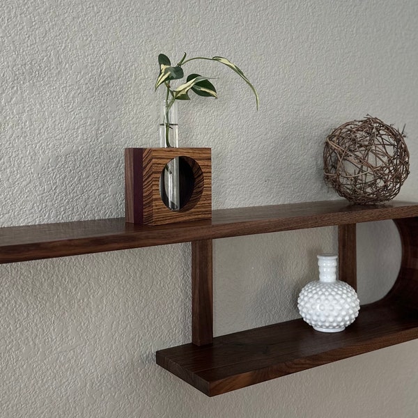 Half Curved Floating Shelf (Mid Century Modern Style)