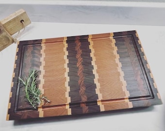 End grain Cutting board offset design