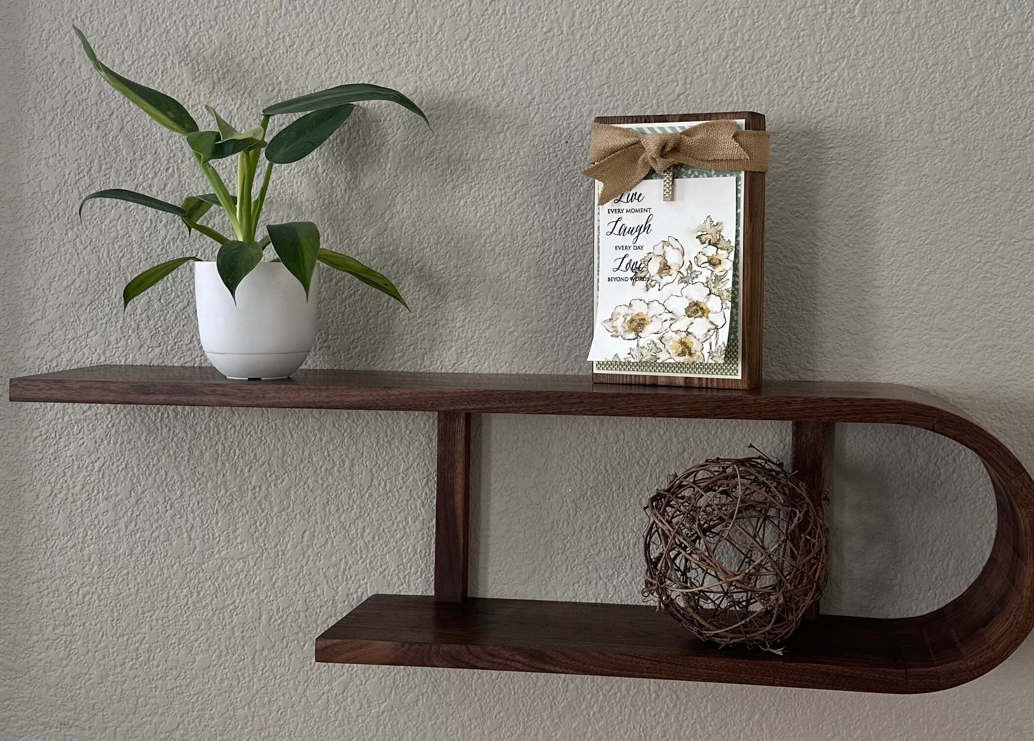 Half Curved Floating Shelf (mid Century Modern Style) - Etsy