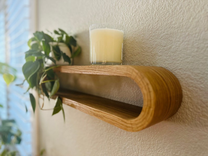 Curved Floating Shelf mid Century Modern Etsy