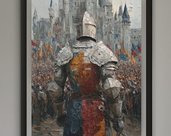 Medieval Knight Poster: Fantasy Home Decor, Historical Wall Art