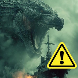 Godzilla eating a boat (without the exclamation point when you download it)
