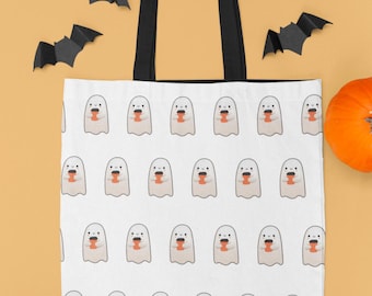 Ghostly Fun Tote Bag for Halloween, Cute Halloween Bag, Trick or Treat Gift, Halloween Decor, Spooky Ghost Tote
