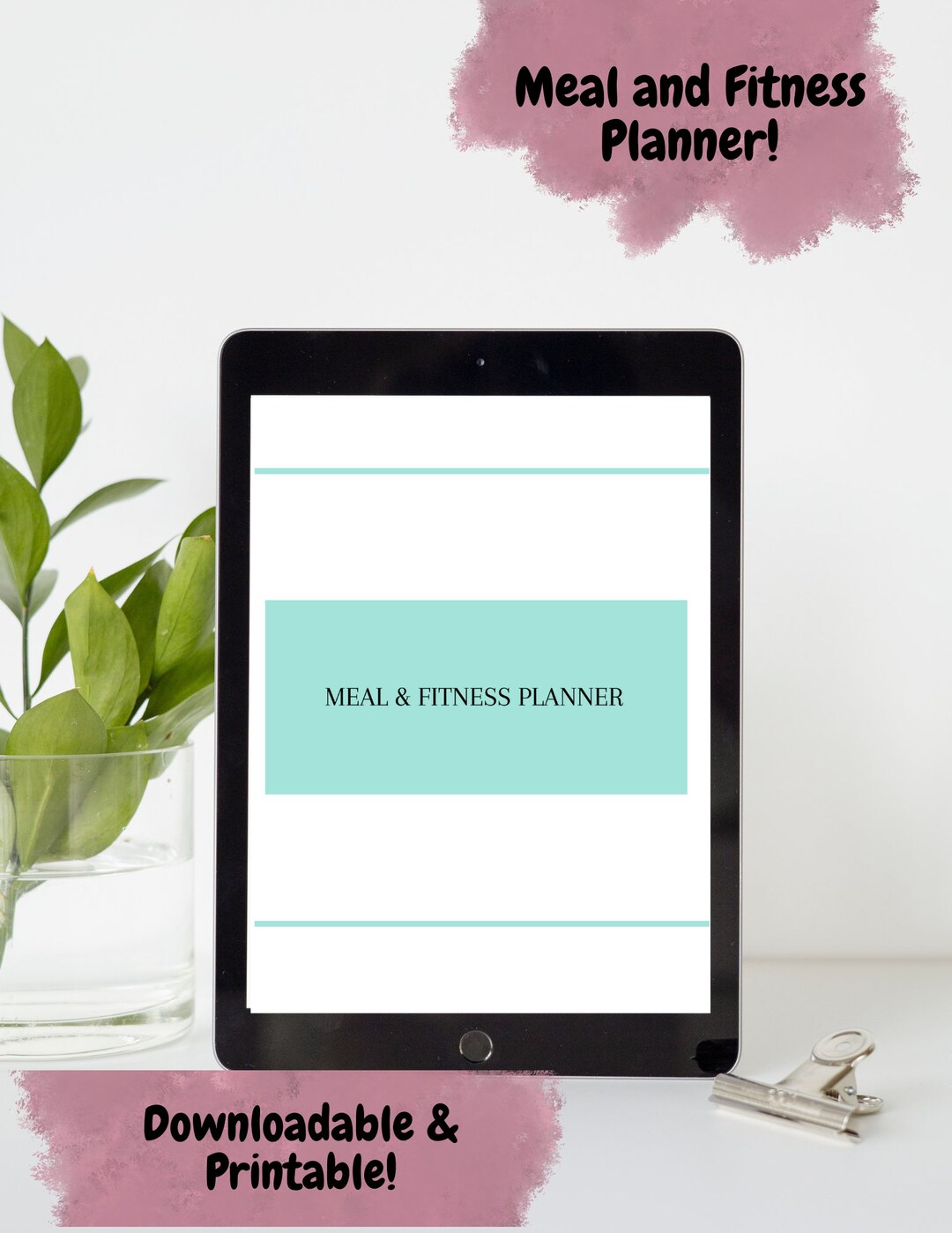 Meal Planner, Digital Bundle, Printable Grocery List, Fitness Planner ...