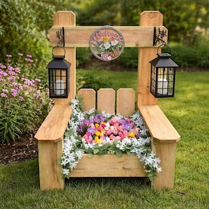 Jardinière avec piquets pour banc - Plan de construction (PDF uniquement)