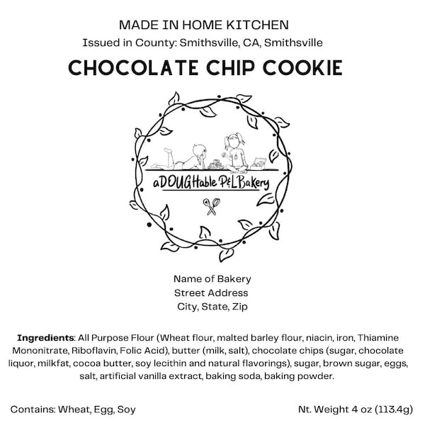 Cottage Food Labels Etsy