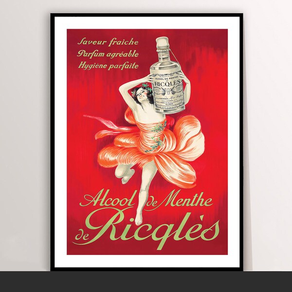 Alcool de Menthe de Ricqles vintage Poster par Leonetto Cappiello Food&Drink Poster - Art Deco, Gift Idea, Print Buy 2 Get 1 Free