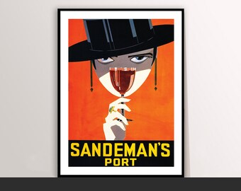 Sandeman's Port Vintage Food&Drink Poster - Art Deco, Canvas Print, Gift Idea, Print Buy 2 Get 1 Free