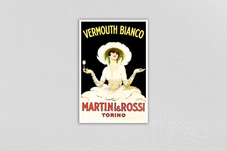 1950 * Affiche Original Vermouth Bianco Martini & Rossi - M Dudovich (A-) Sur Toile
