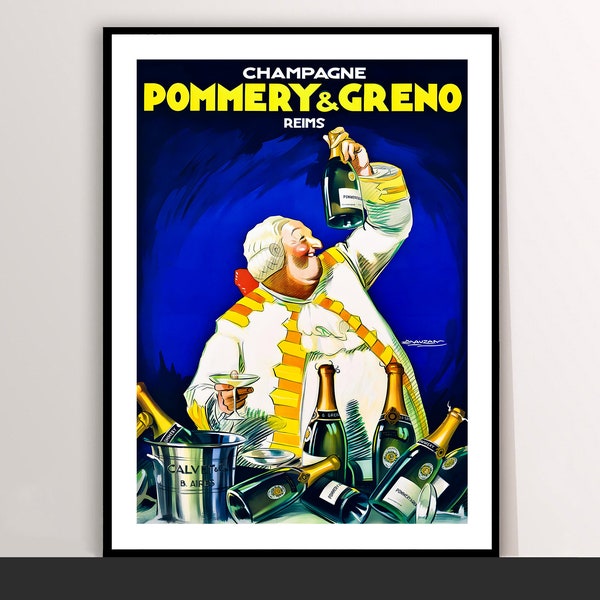 Champagne Pommery et Greno Reims vintage Food&Drink Poster - Champagne Lovers, Art Deco, Canvas Print, Gift Idea, Print Buy 2 Get 1 Free