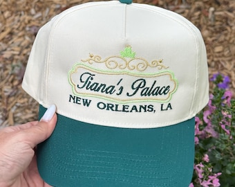 Tiana Princess Inspired Disney Trucker Hat Embroidered Baseball Cap Style Snapback Personalized Princess and the Frog