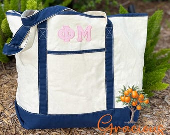 Sorority EMBROIDERED Tote Bag Custom Greek Bag Big Little Gift Bag