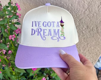 Rapunzel Princess Inspired Disney Trucker Hat Embroidered Baseball Cap Style Snapback Personalized Tangled