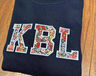 Custom Monogram Letter Sweatshirt Custom Crewneck Style Sweatshirt