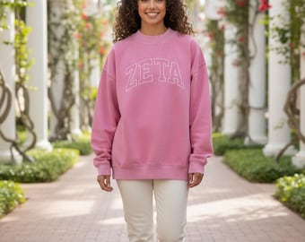 Greek Mock Neck Biscuit Sweatshirt