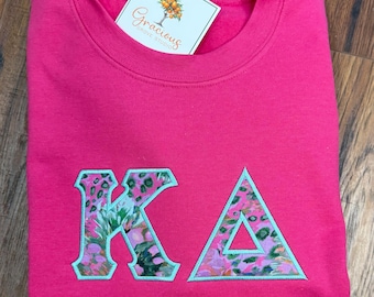 Bid Day Greek Letter Sweatshirt Sorority Custom Crewneck Style Sweatshirt