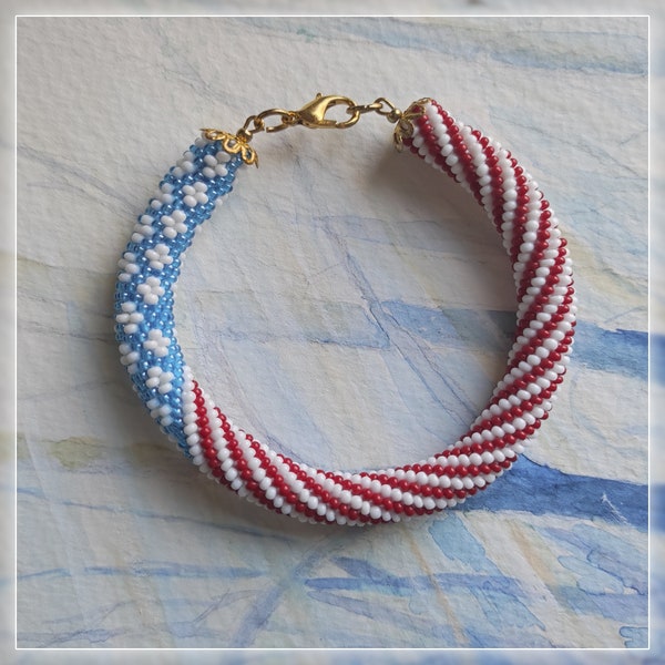 Bracelet perles de verre Liberty fait main