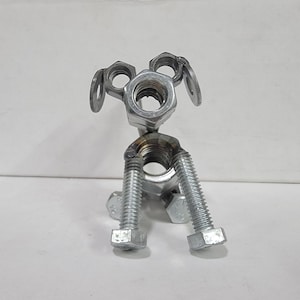 Dog - made out of nuts and bolts, metal art, welded art