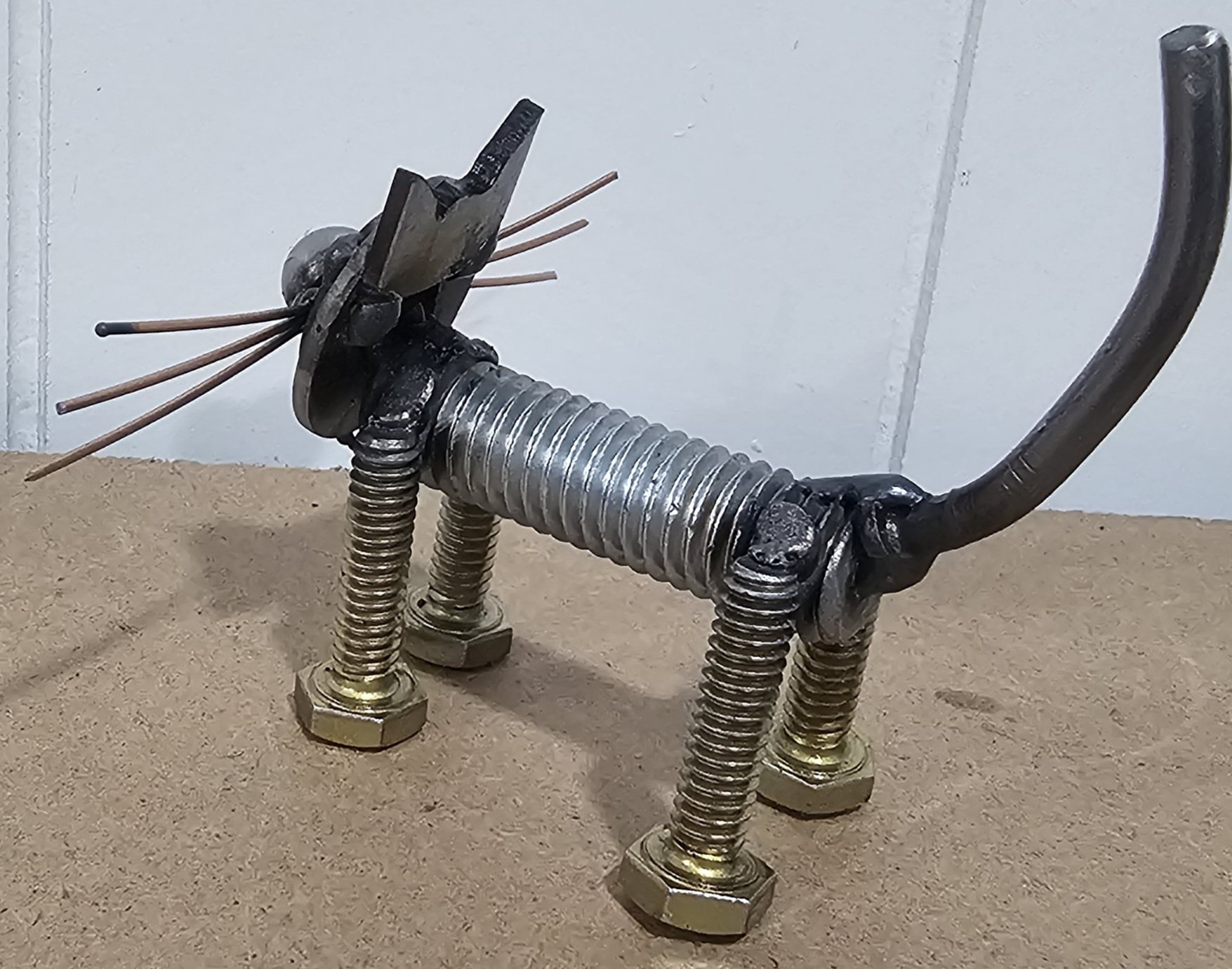 Cat Welded Metal Art, Made Out of Nuts and Bolts Etsy