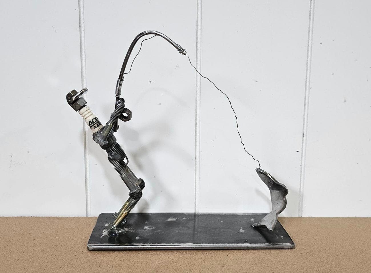 Fisherman Made Out of Nuts, Bolts, Spark Plug, Welded Art, Metal Art Etsy