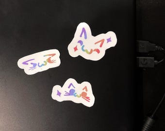 Rainbow Cat Emote Faces Vinyl Sticker 3-Pack